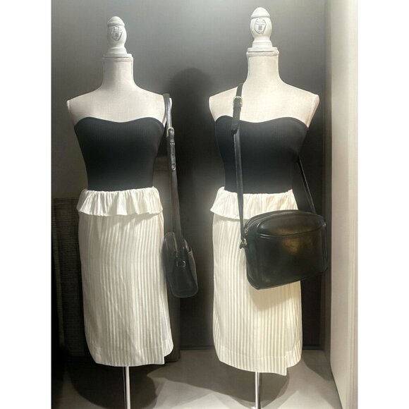 VTG Coach Metropolis Zip Bag 9087 Black Leather Brass 90s Costa Rica Hang Tag - Picture 2 of 10